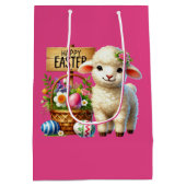Cute Happy Easter lamb Medium Cadeauzakje (Achterkant)