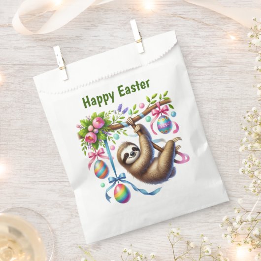 Cute Happy Easter sloth  Bedankzakje (Geknipt)