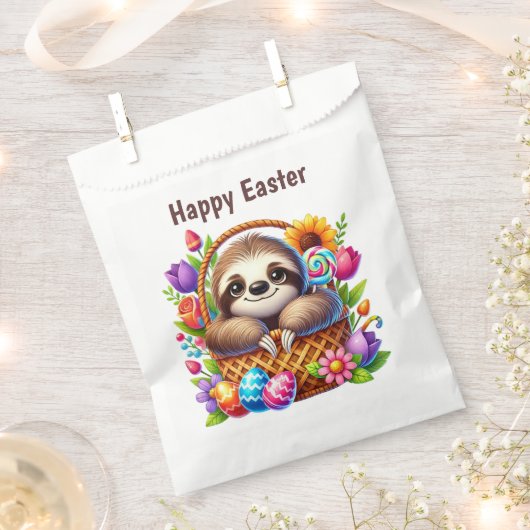 Cute Happy Easter sloth  Bedankzakje (Geknipt)