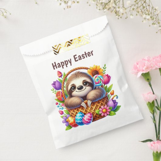 Cute Happy Easter sloth Bedankzakje (Gezegeld)