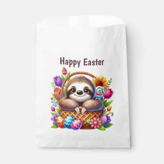 Cute Happy Easter sloth  Bedankzakje (Voorkant)