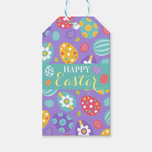 Cute Happy Easter Square Sticker Cadeaulabel (Voorkant)