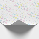 Cute Happy Easter Word Confetti Pattern Cadeaupapier (Hoek)