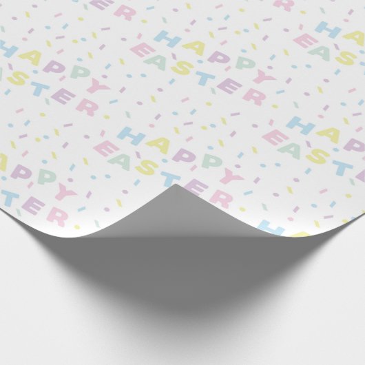 Cute Happy Easter Word Confetti Pattern Cadeaupapier (Hoek)