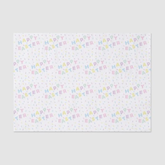 Cute Happy Easter Word Confetti Pattern Tissuepapier (Voorkant)