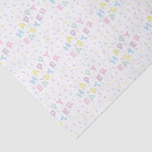 Cute Happy Easter Word Confetti Pattern Tissuepapier (Detail)