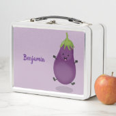 Cute happy eggplant cartoon (In situ)