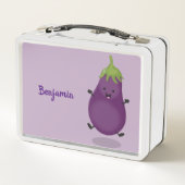 Cute happy eggplant cartoon (Achterkant)