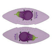 Cute happy eggplant cartoon american football (Panelen)