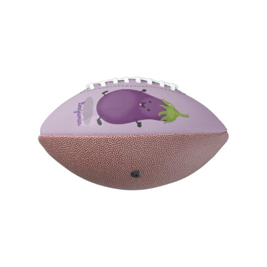 Cute happy eggplant cartoon american football (Gedraaid 270)