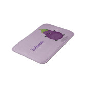 Cute happy eggplant cartoon badmat (Gekanteld)