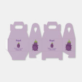 Cute happy eggplant cartoon bedankdoosjes (Uitgevouwen)