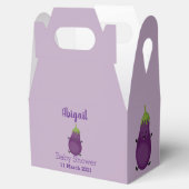 Cute happy eggplant cartoon bedankdoosjes (Geopend)