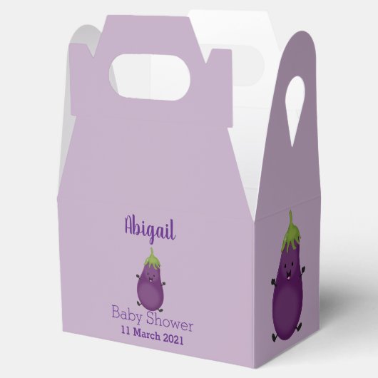 Cute happy eggplant cartoon bedankdoosjes (Geopend)