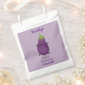 Cute happy eggplant cartoon bedankzakje (Geknipt)