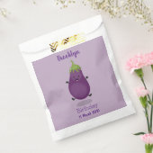 Cute happy eggplant cartoon bedankzakje (Gezegeld)
