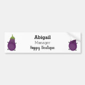 Cute happy eggplant cartoon bumpersticker (Voorkant)