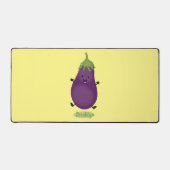 Cute happy eggplant cartoon bureaumat (Voorkant)