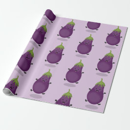Cute happy eggplant cartoon cadeaupapier