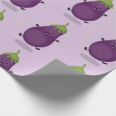 Cute happy eggplant cartoon cadeaupapier (Hoek)