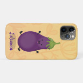 Cute happy eggplant cartoon Case-Mate iPhone case (Achterkant (horizontaal))