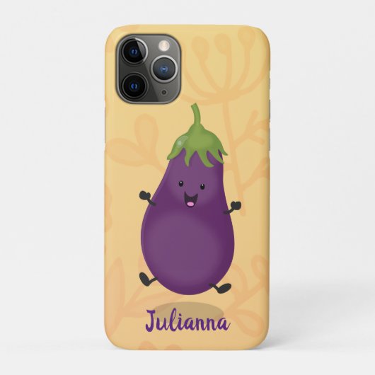 Cute happy eggplant cartoon Case-Mate iPhone case (Achterkant)