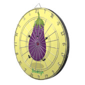 Cute happy eggplant cartoon dartbord (Voorkant Rechts)