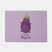Cute happy eggplant cartoon deurmat (Voorkant)