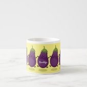 Cute happy eggplant cartoon espresso kop (Voorkant)