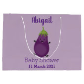 Cute happy eggplant cartoon groot cadeauzakje (Achterkant)