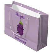 Cute happy eggplant cartoon groot cadeauzakje (Voorkant Gekanteld)