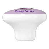 Cute happy eggplant cartoon keramische knop (Zijkant)