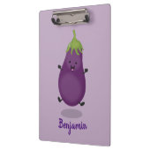 Cute happy eggplant cartoon klembord (Links)