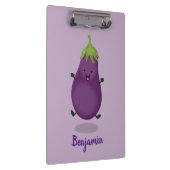 Cute happy eggplant cartoon klembord (Rechts)