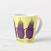 Cute happy eggplant cartoon latte mok (Rechterhoek)