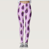 Cute happy eggplant cartoon leggings (Voorkant)