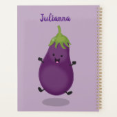 Cute happy eggplant cartoon planner (Achterkant)
