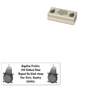 Cute happy eggplant cartoon rubberstempel (Gestempeld)