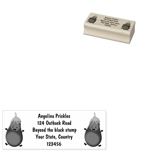 Cute happy eggplant cartoon rubberstempel (Gestempeld)