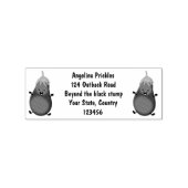 Cute happy eggplant cartoon rubberstempel (Afrduk)