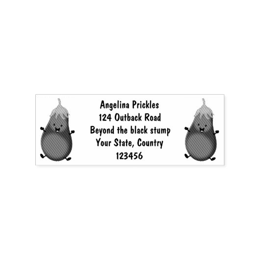 Cute happy eggplant cartoon rubberstempel (Afrduk)