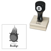 Cute happy eggplant cartoon rubberstempel (Gestempeld)