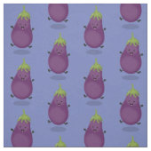 Cute happy eggplant cartoon stof (Swatch)