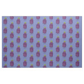 Cute happy eggplant cartoon stof (Fat Quarter)