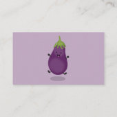 Cute happy eggplant cartoon visitekaartje (Achterkant)