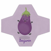 Cute happy eggplant cartoon voetbal (Enkel)