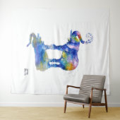 Cute happy elephant wandkleed (In Situ (horizontaal))