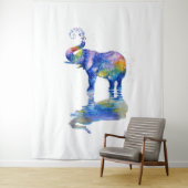 Cute happy elephant wandkleed (In situ)