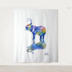 Cute happy elephant wandkleed