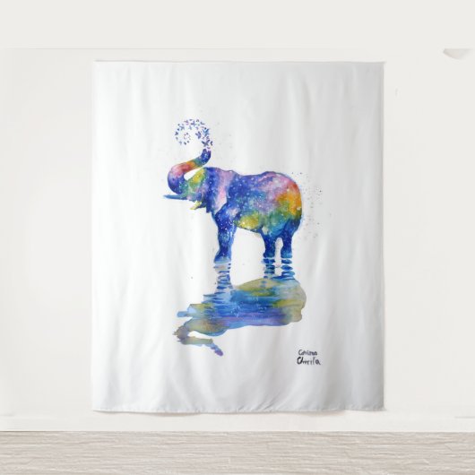 Cute happy elephant wandkleed (Voorkant)